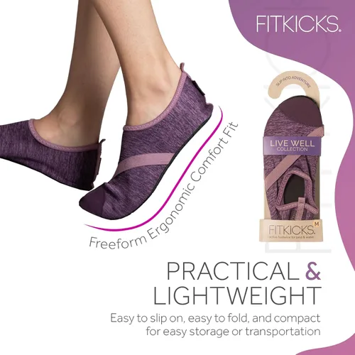 Vista 4 de FITKICKS Zapatos de agua deportivos plegables para mujer, estilo de vida activo, minimalistas, descalzos, para yoga