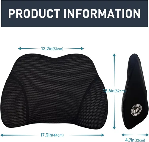 Vista 2 de SPRFUFLY Realmente Increíble Almohada de Soporte Lumbar para Asiento de Automóvil - Espuma Viscoelástica Pura con Funda Extraíble Transpirable