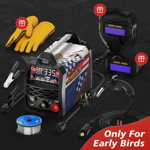 Vista 5 de ANDELI - Soldador MIG de 135Amp 110V/220V de doble voltaje, soldador MIG portátil de núcleo de fundente/Lift Tig/Stick 3 en 1 multiproceso