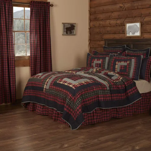 Vista 7 de VHC Brands Rustic & Lodge Cumberland - Accesorio de ropa de cama acolchado, funda europea, 26 x 26 pulgadas, color rojo chile