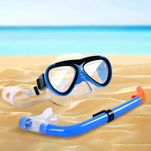 Vista 7 de GreenLF Kids Snorkel Set, Anti-Fog Snorkeling Mask with Nose Covers for Youth Junior Child, Boys & Girls Age 5-12, Semi-Dry Diving Scuba Swimming