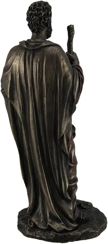 Vista 3 de Veronese Design Hipócrates padre griego de medicina sosteniendo libro y estatua de bronce con acabado de bronce