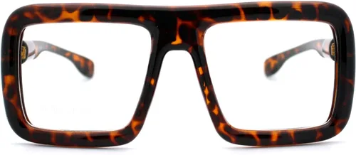 Vista 2 de Lentes cuadrados gruesos y transparentes, marco de lentes de gran tamaño, moda