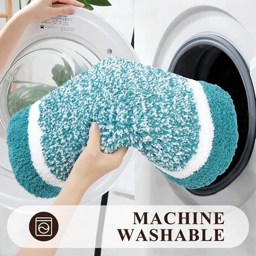 Vista 6 de Pauwer Juego de baño, alfombras de baño antideslizantes, alfombras de ducha absorbentes para suelo de baño, bañera y ducha, color azul aguamarina