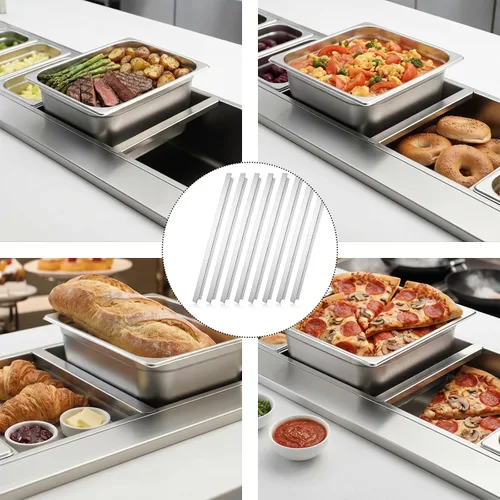 Vista 3 de 8 Pack 12.5 Inch Stainless Steel Cooler Divider Pan Dividers Adaptor Bars