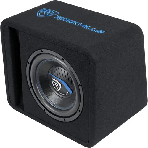 Vista 6 de Rockville VS10K54 - Caja de subwoofer de 10 pulgadas K5 de 1200W para coche, recinto ventilado precargado, 4 Ohm, 600W de programa/300W RMS, MDF