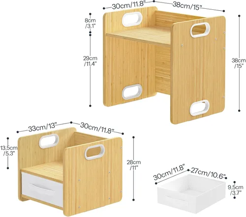 Vista 2 de HOOBRO Juego de mesa y silla de destete, juego de mesa y silla para niños, muebles para niños de 1 a 3 años, mesa y silla para lectura para niños
