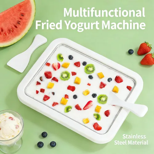 Vista 5 de Máquina de helados enrollados, nueva máquina de rodillos de helado casera, máquina de helado instantáneo, bandeja de helado rodada para actividades
