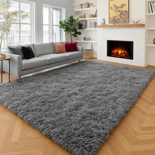 Vista 14 de Alfombras grises pequeñas para dormitorio, 2 x 4 pies, alfombras de pasillo lavables de felpa para pasillo 2- Gris
