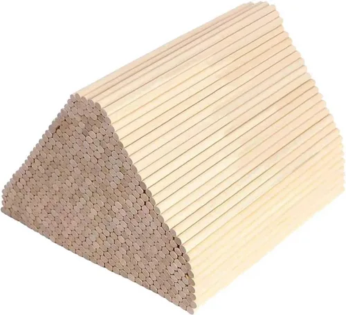 Vista 9 de HOSSIAN Varillas de madera 80 piezas Palos de madera Varillas de madera para manualidades - Varas de madera sin acabado de madera dura redonda