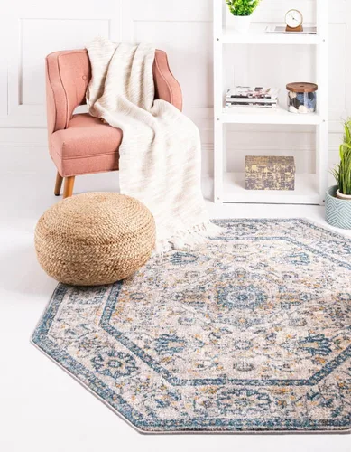 Vista 15 de Unique Loom Lola Collection - Alfombra tradicional (2 pies 2 pulgadas x 3 pies 1 pulgada, rectangular, azul/gris)