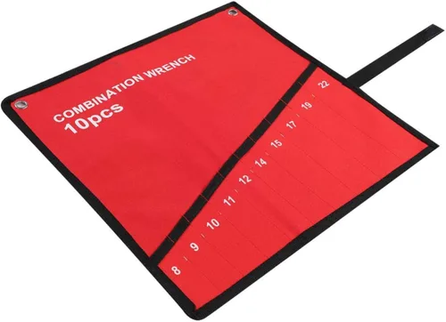 Vista 6 de Bolsa organizadora de llaves, bolsa de herramientas enrollable, bolsa de lona con múltiples bolsillos, bolsa de viaje para herramientas enrollables
