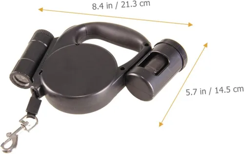 Vista 6 de Abaodam Correa retráctil multifuncional para perro con linterna LED, cuerda de tracción telescópica larga para entrenamiento de mascotas, incluye