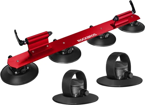Vista 10 de ROCKBROS Sucker - Soporte para bicicleta para techo de coche, ventosa, soporte de bicicleta de liberación rápida de aleación de aluminio para 1, 2