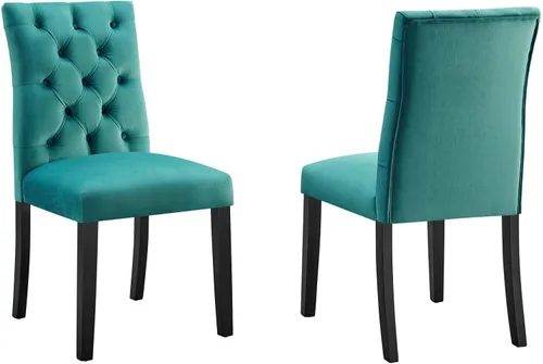 Vista 6 de Modway Duchess Performance Velvet - Juego de 2 sillas de comedor, color coñac