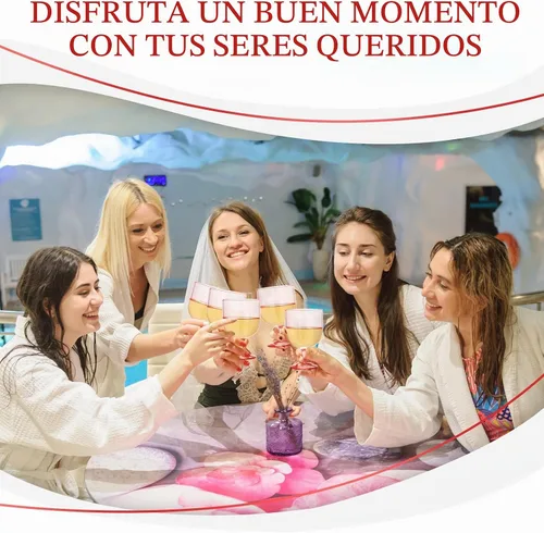 Vista 6 de Bokon - 16 copas de vino de plástico rosa de 7.5 onzas con tallo