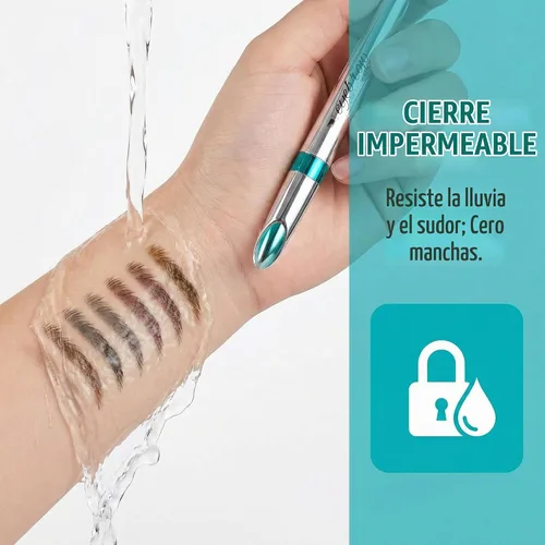 Vista 4 de Lápiz de cejas impermeable, 36H de larga duración, maquillaje líquido profesional para cejas, 5 colores disponibles, diseño de punta en ángulo