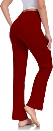Vista 2 de ADANIKI Pantalones largos de modal y cómodos con cordón para mujer, pierna recta, para yoga, correr, deportes