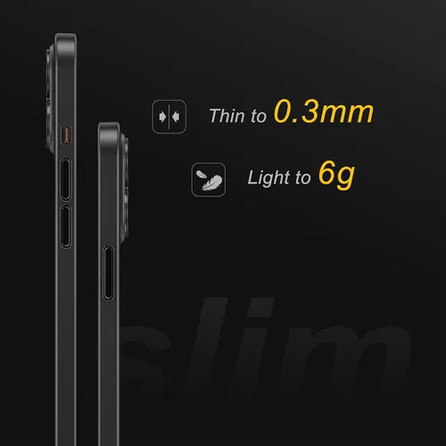 Vista 3 de memumi Versión actualizada para iPhone 13 Pro Ultra Slim 0.012 in acabado mate cubierta trasera para iPhone 13 Pro 2021 funda delgada con diseño