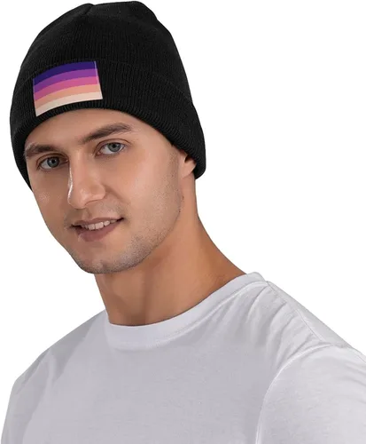 Vista 4 de Transgender Rainbow Pride Flag Thickened Warm High Elastic Knitted Woolen Hat African Style with Stylish Personality Print