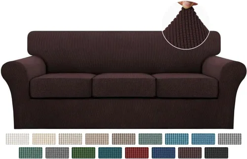 Vista 147 de Turquoize 2 fundas para sillas de sala de estar, funda de sofá con fundas de cojín individuales, funda de muebles para sillas (silla, beige biscotti)