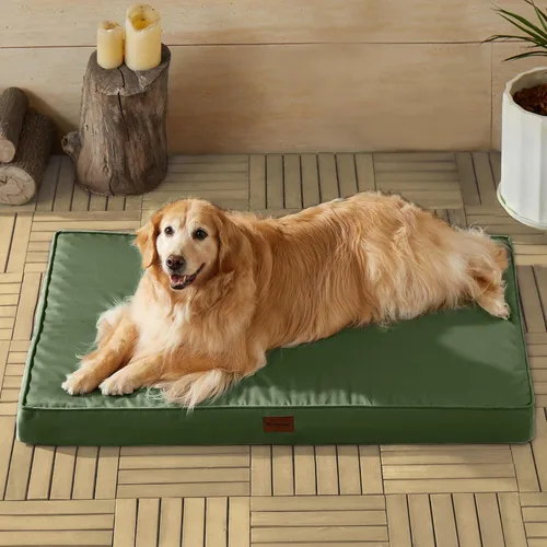 Vista 11 de BFPETHOME Cama para Perros de Exterior para Perros Grandes, Impermeable, Ortopédica con Funda Extraíble Lavable, Colchoneta de Espuma Tipo Caja