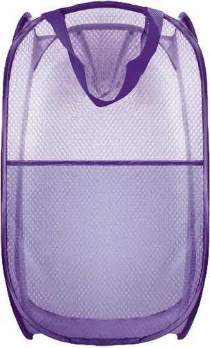Vista 19 de Cesto de Ropa Plegable Pop Up, Cesta de Ropa de Malla Plegable Extra Grande, 28" x 16" x 16" (Negro)