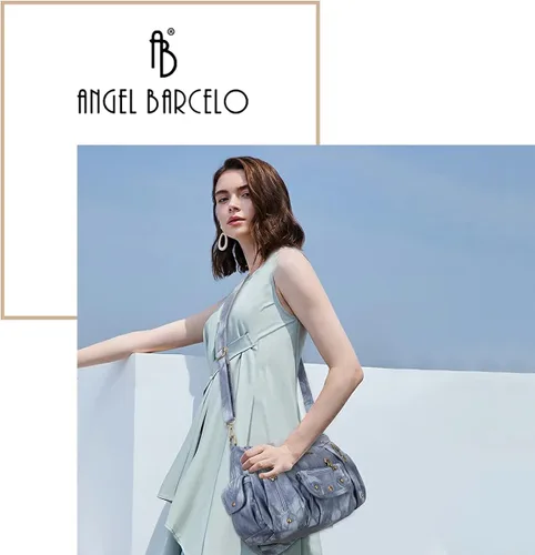 Vista 7 de Angel Barcelo Bolsos de cuero sintético para mujer, bolso de hombro, a la moda, bolsas para niñas