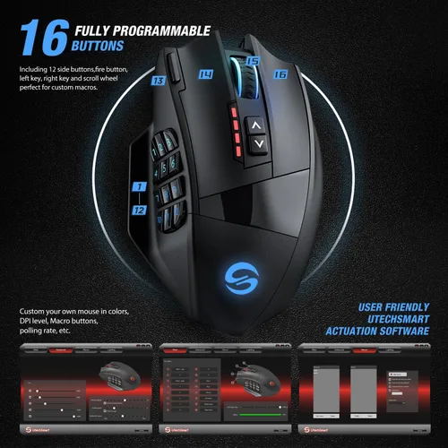 Vista 18 de Mouse de gaming (Venus), Negro