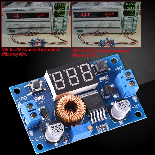 Vista 5 de Módulo de alimentación ajustable Convertidor DC-DC 5A 4.0V ~ 38V a 1.25V ~ 36V Regulador de voltaje para convertidor de controlador LED de alta