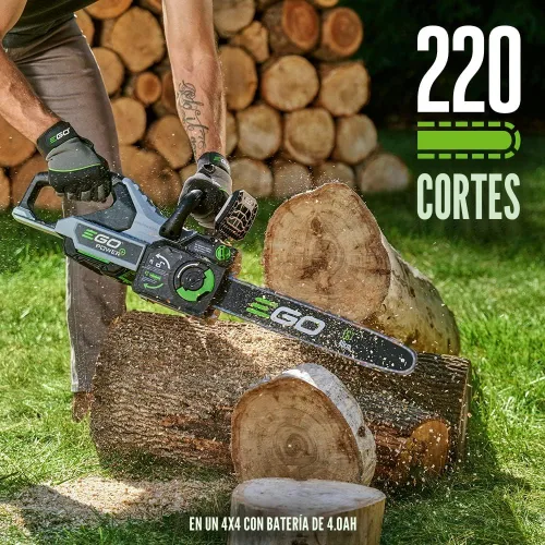 Vista 5 de Motosierra EGO POWER+, motosierra de 16” alimentada por batería, eléctrica inalámbrica, incluye batería de 56V 4.0Ah y cargador – CS1613