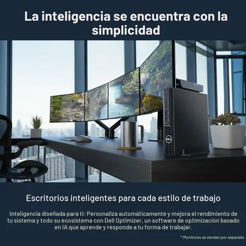 Vista 2 de DELL OptiPlex 3000 Series 3080 - Escritorio con factor de forma micro, Intel Core i5-10500T, 16GB RAM, 256GB PCIe SSD, Wi-Fi 5, Bluetooth, KB