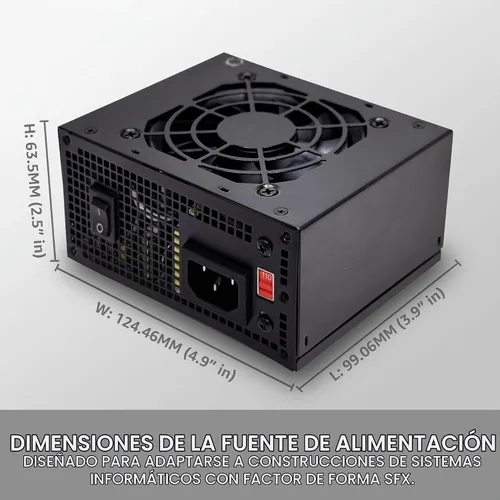 Vista 3 de APEVIA SFX-AP400W Mini ITX Solution / Micro ATX / SFX 400W Fuente de alimentación SFX Form Factor, 80mm Auto Thermal Fan, 400W SFX Power Supply