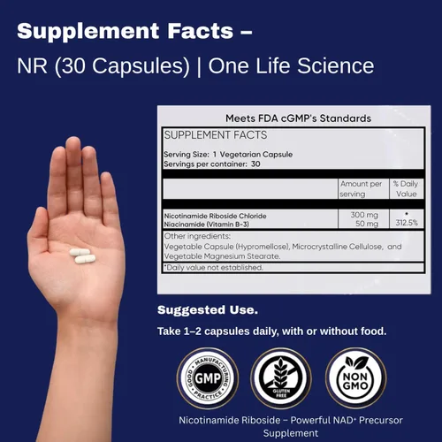 Vista 6 de Ageless NAD+ Suplementos para mujeres y hombres 300 mg de cloruro de ribósido de nicotinamida Suplemento dietético para antienvejecimiento