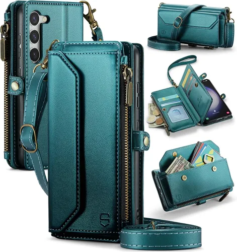 Vista 14 de Strapurs - Funda tipo cartera con correa para Samsung Galaxy S23 5G, color negro