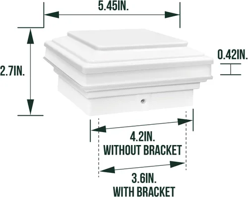 Vista 4 de GKOLED Luz de poste de tapa plana, 9-15V AC/DC 3W IP65 impermeable para exteriores, iluminación de cubierta LED de 2700K para postes de 3.5x3.5 4x4