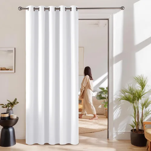 Vista 77 de RYB HOME Cortinas portátiles para puerta con privacidad, cortinas opacas y aislantes térmicas para dormitorio, armario, sala de estar, comedor, Beige