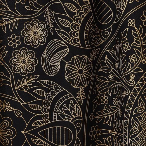 Vista 6 de Popular Handicrafts India Hippie Mandala Bohemia Hermoso Bosquejo Cortina Cortina Dormitorio Sala Balcón Cenefa Paneles Negro Oro