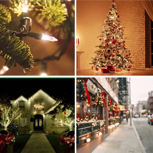 Vista 6 de Luces parpadeantes aleatorias de Navidad – 12 de 100 luces parpadeantes – Interior y exterior – Cadena de luz de 20.5 pies, 100 bombillas