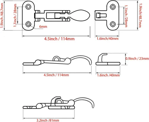 Vista 2 de SHENGHUISS Boat Door Lock Latch Anti-Rattle Lockable Hold Down Clamp Latch Marine Grade 316 Stainless Steel with Screws