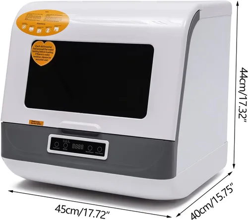 Vista 7 de Lavavajillas para encimera, lavavajillas automático de 360 grados, mini lavadora de platos con 3 programas de trabajo, limpieza profunda del Blanco