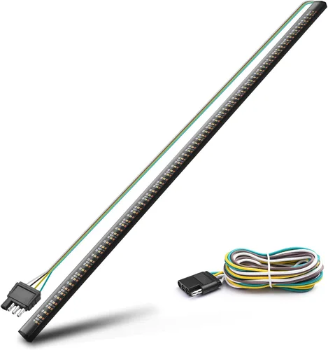 Vista 10 de MICTUNING - Barra de luz LED para puerta trasera de 48 pulgadas, triple fila de 360 LEDs, resistente al agua con conector plano de 4 vías - 5