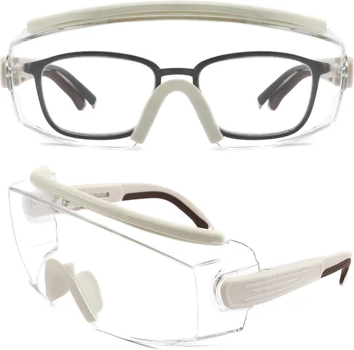 Vista 8 de Gafas de seguridad sobre anteojos, anti niebla, gafas protectoras con marco ajustable para hombres y mujeres