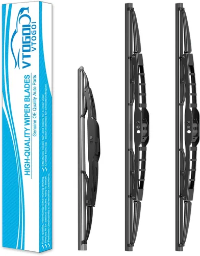 Vista 8 de VTOGOI® Juego de limpiaparabrisas de repuesto para Jeep Wrangler 1997-2006, calidad original de fábrica para mi automóvil, 13 + 13 pulgadas