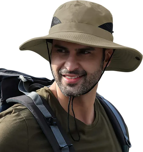 Vista 10 de Sun Hats for Men Women UPF 50+ Wide Brim Bucket Hat Waterproof Packable Cowboy Hat for Fishing Beach Safari Gardening Golf