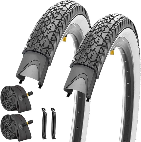 Vista 12 de Paquete de 2 neumáticos y tubos de bicicleta Beach Cruiser de 24 pulgadas/26 x 2.125 pulgadas o sin tubos de 24 pulgadas/26 x 1.75 pulgadas/2.125