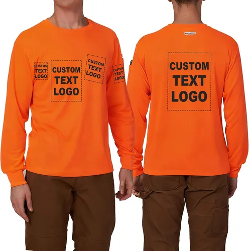 Vista 22 de A-SAFETY Playera de manga larga de seguridad de alta visibilidad, personalizable con logotipo (XS-6XL)