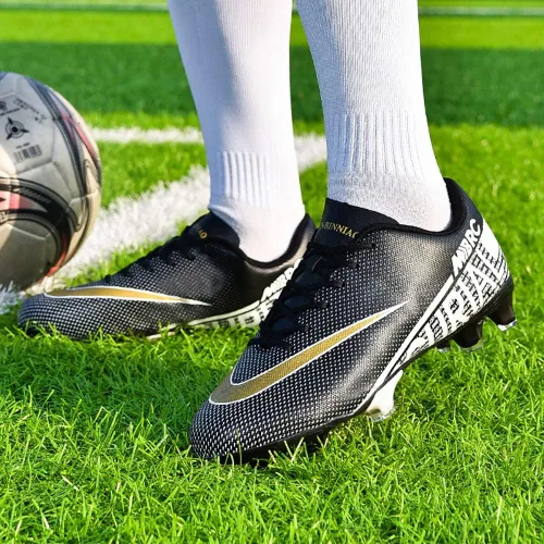 Vista 5 de ailishabroy Zapatos de fútbol para niño grande FgAg High Top Spikes Zapatos de fútbol para entrenamiento profesional Césped Hombres al aire libre