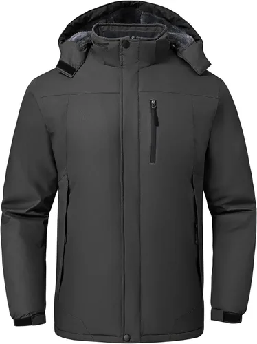 Vista 7 de Chaqueta de esquí para hombre, impermeable, resistente al viento, con capucha