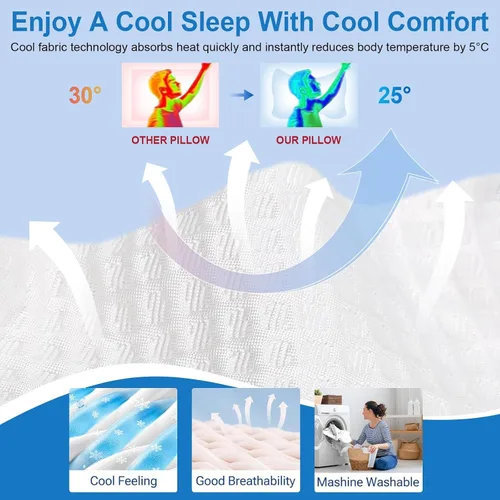Vista 4 de Almohada para dormir de lado con orificios para los brazos, almohada de espuma viscoelástica para alivio del dolor cervical de cuello, hombros